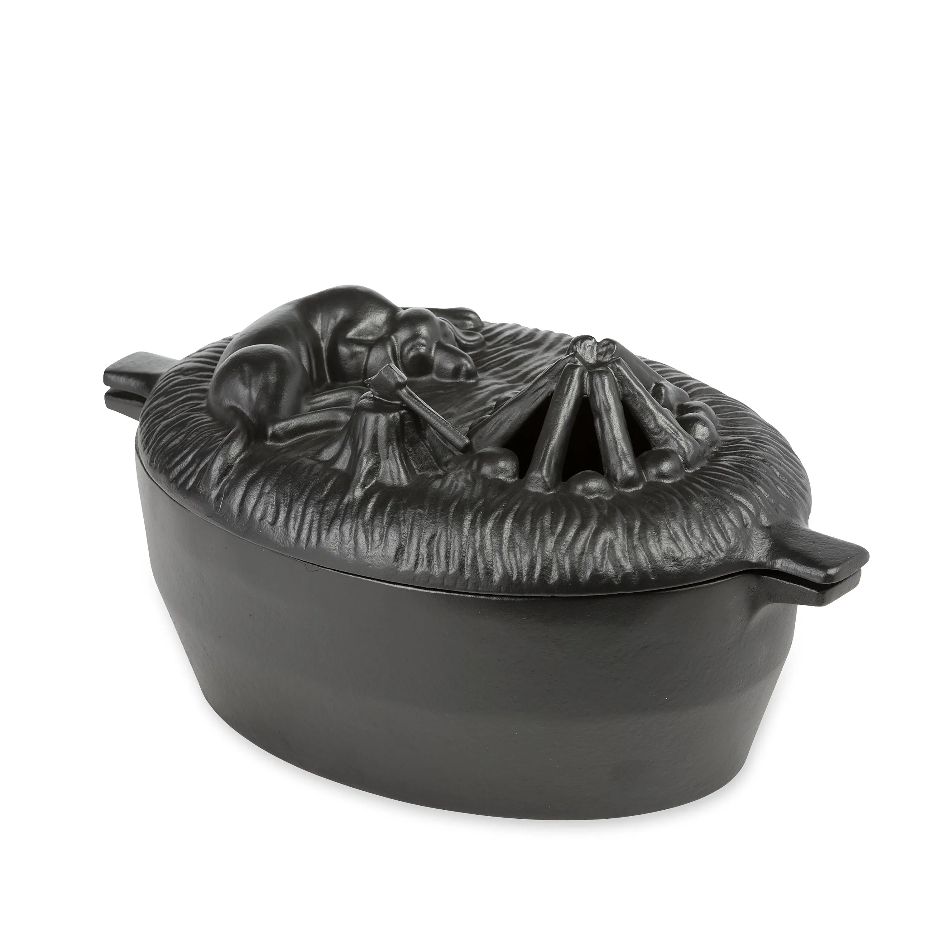 Cast Iron Dog Wood Stove Steamer
