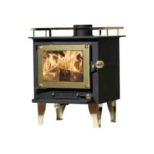 CB-2000-BR GRIZZLY Cubic Mini Wood Stove Brass