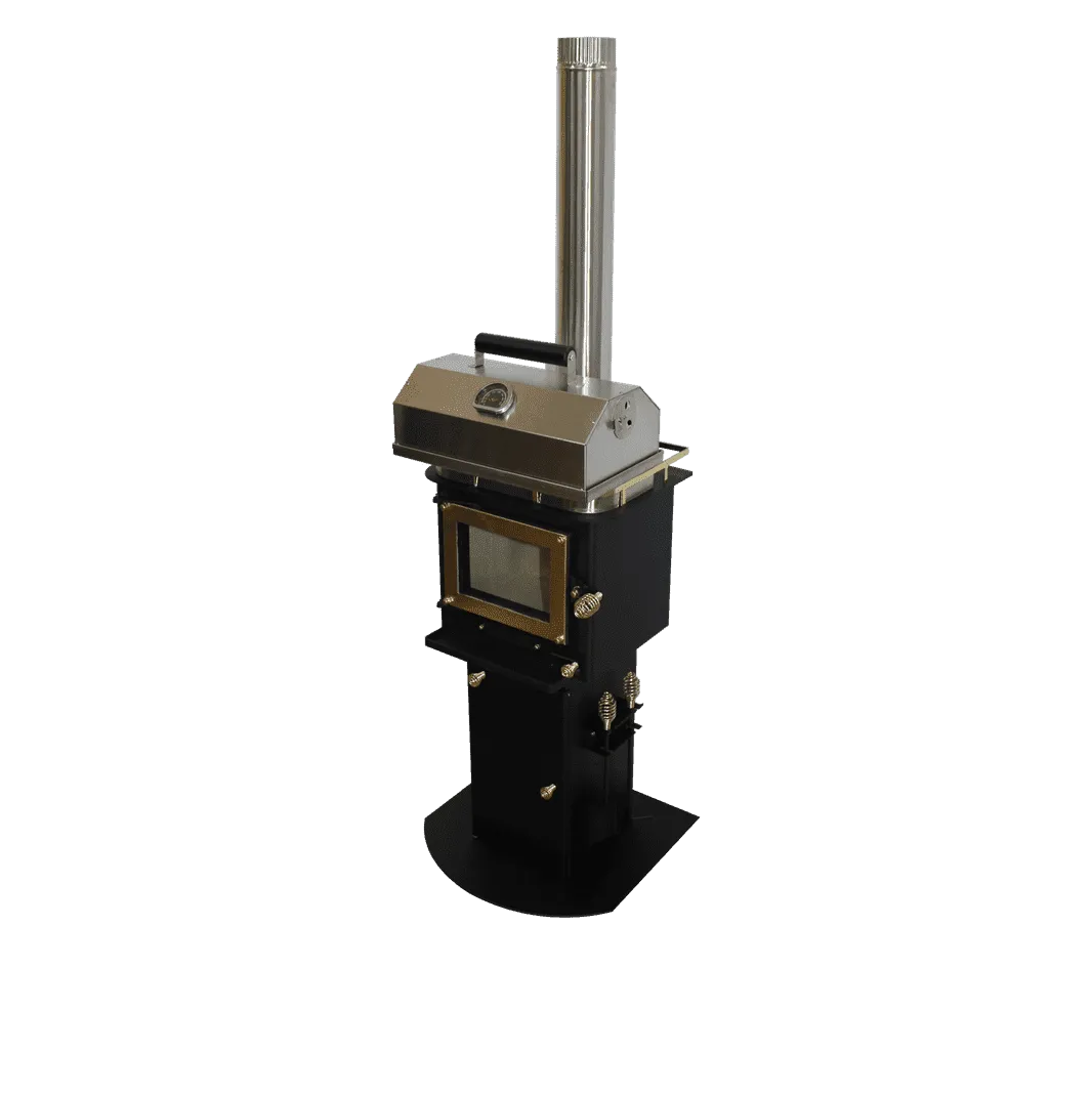 CB-2000-BR GRIZZLY Cubic Mini Wood Stove Brass