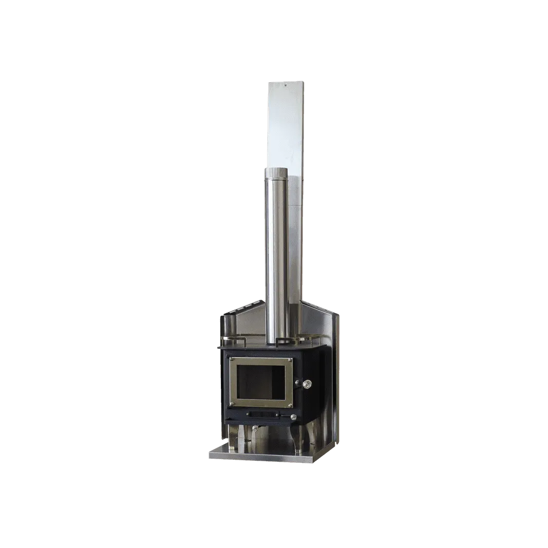 CB-2000-BR GRIZZLY Cubic Mini Wood Stove Brass