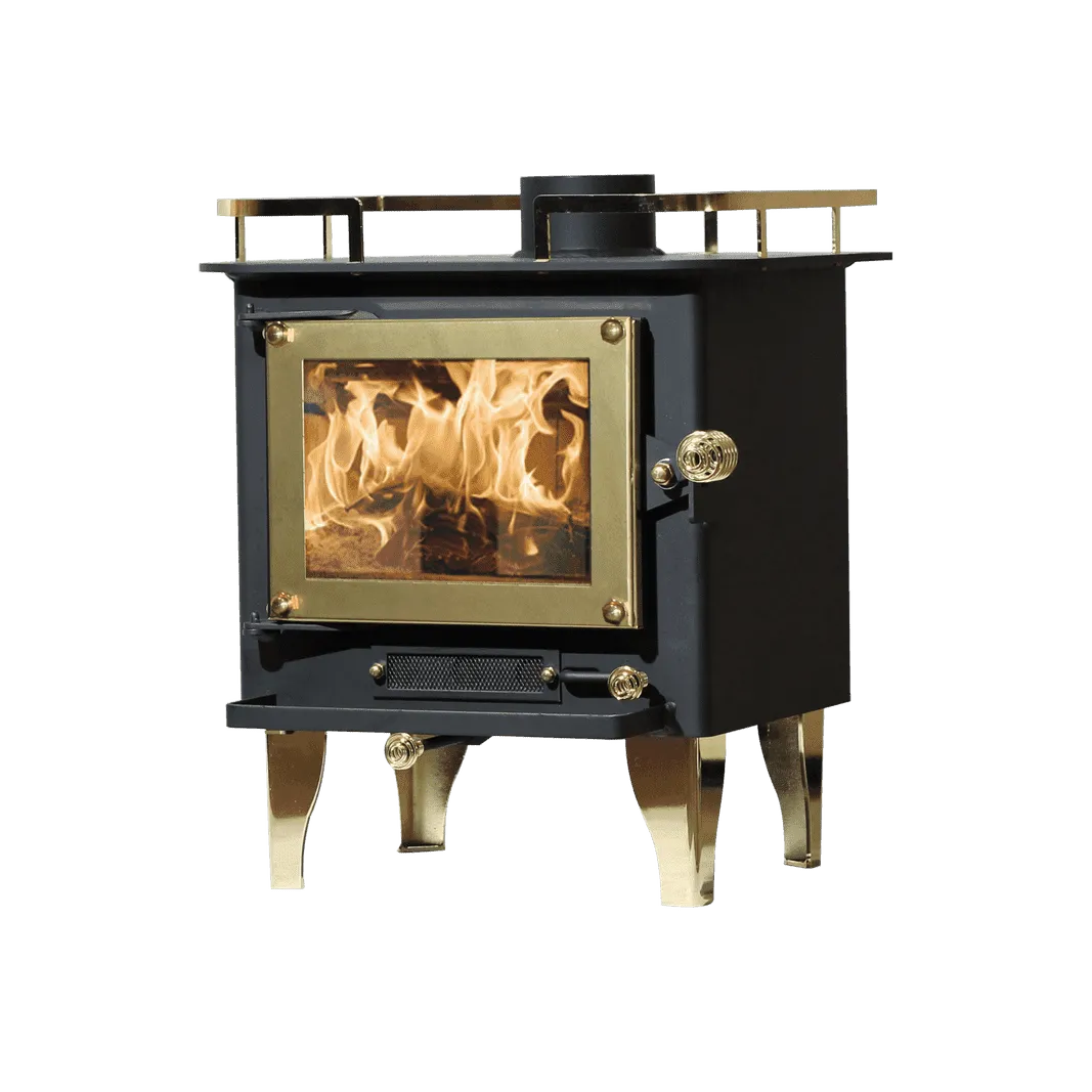CB-2000-BR GRIZZLY Cubic Mini Wood Stove Brass