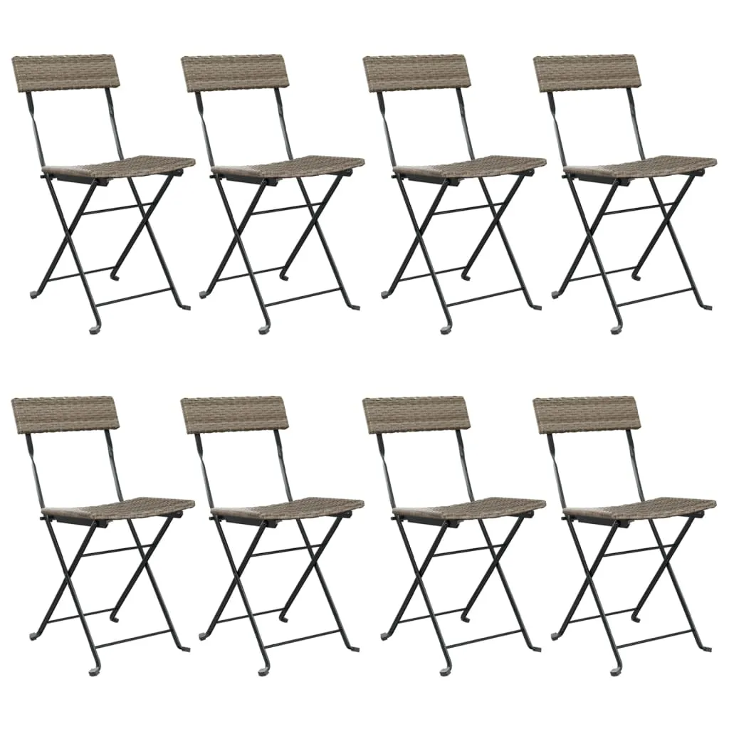 Chair Outdoor Bistro Accent Folding Side Chair Poly Rattan and Steel