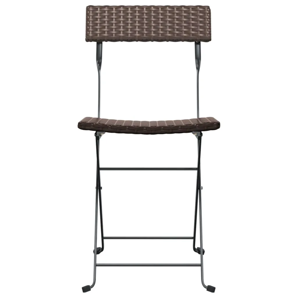 Chair Outdoor Bistro Accent Folding Side Chair Poly Rattan and Steel