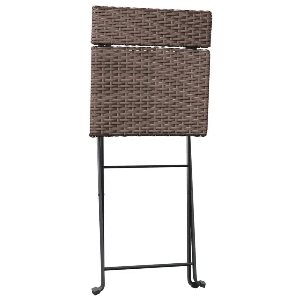 Chair Outdoor Bistro Accent Folding Side Chair Poly Rattan and Steel