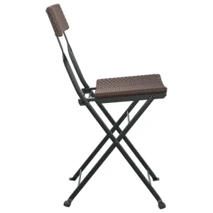 Chair Outdoor Bistro Accent Folding Side Chair Poly Rattan and Steel