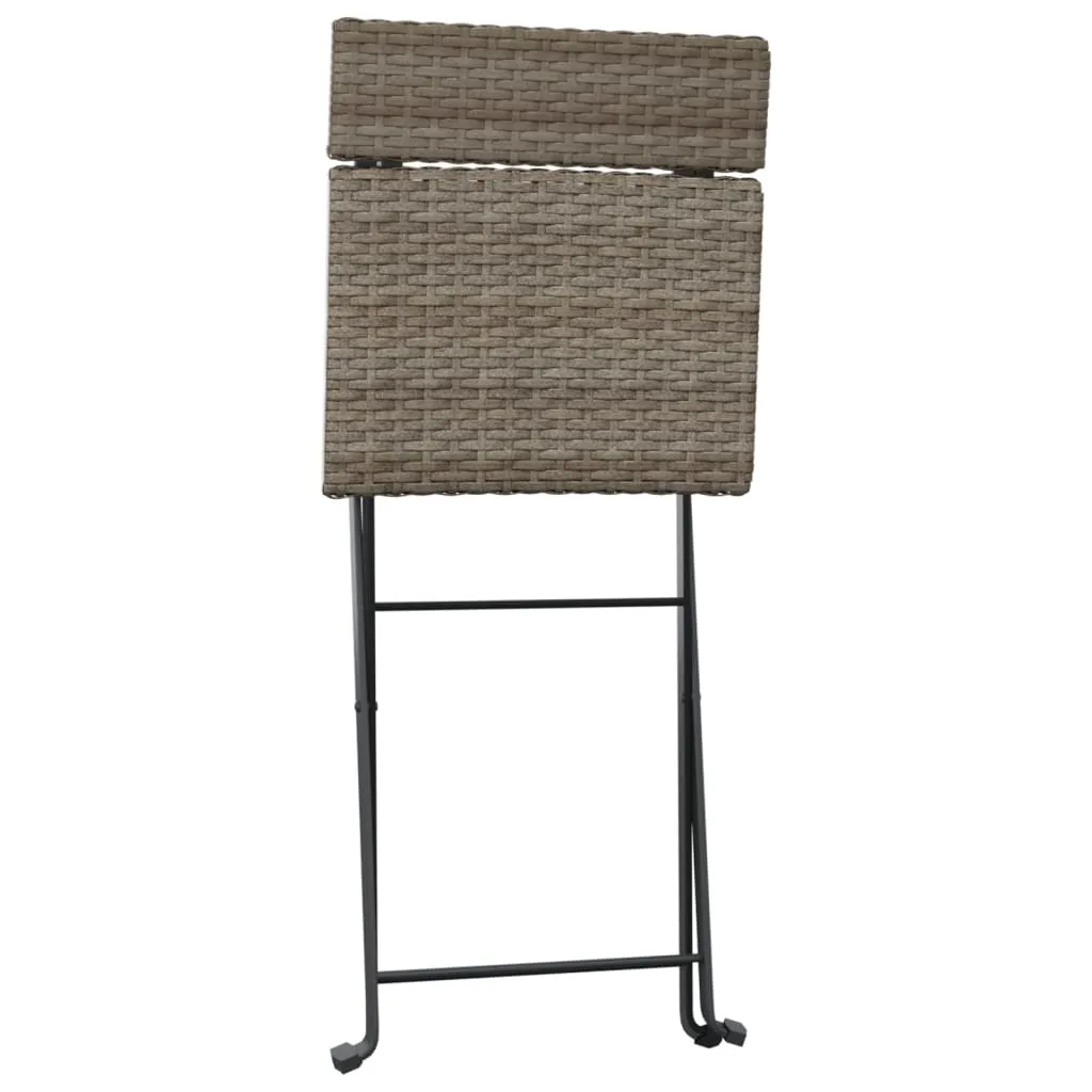 Chair Outdoor Bistro Accent Folding Side Chair Poly Rattan and Steel