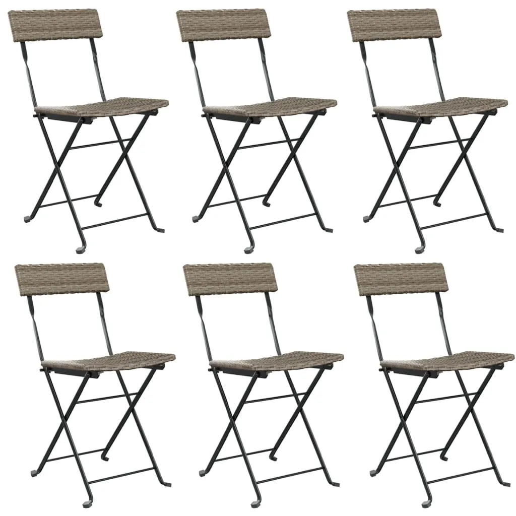 Chair Outdoor Bistro Accent Folding Side Chair Poly Rattan and Steel