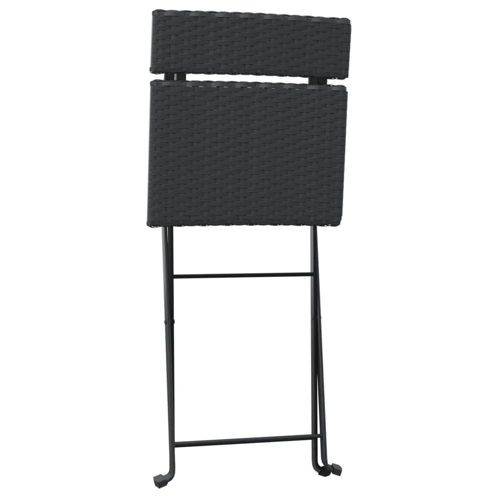 Chair Outdoor Bistro Accent Folding Side Chair Poly Rattan and Steel