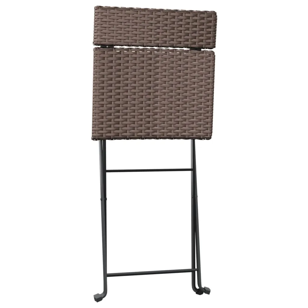 Chair Outdoor Bistro Accent Folding Side Chair Poly Rattan and Steel