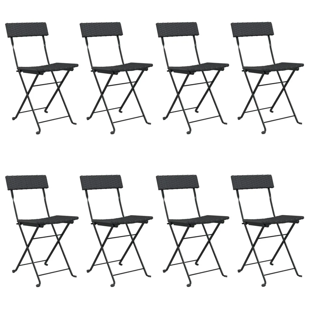 Chair Outdoor Bistro Accent Folding Side Chair Poly Rattan and Steel