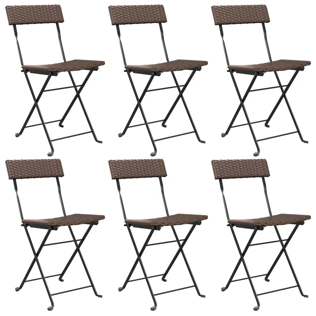 Chair Outdoor Bistro Accent Folding Side Chair Poly Rattan and Steel