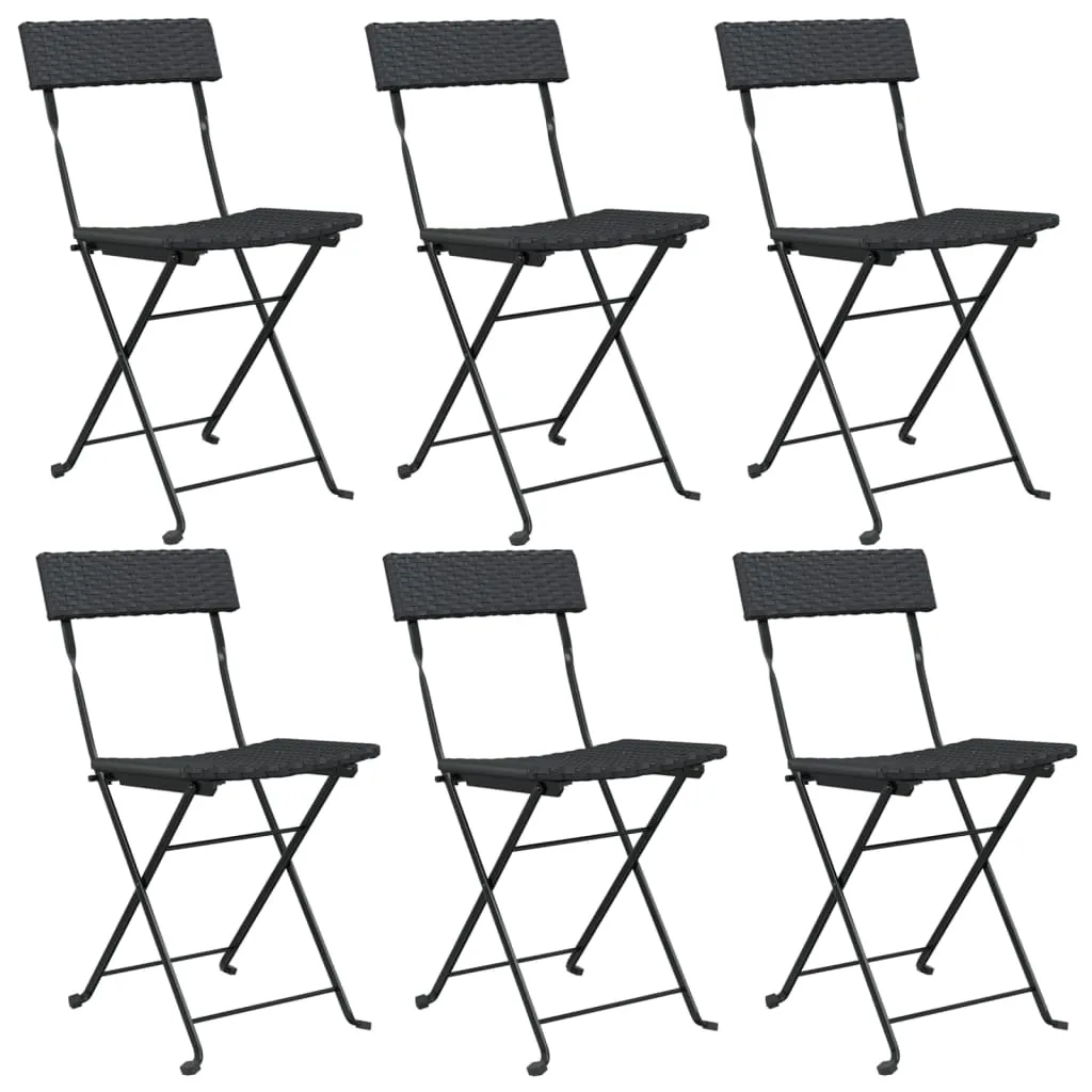 Chair Outdoor Bistro Accent Folding Side Chair Poly Rattan and Steel
