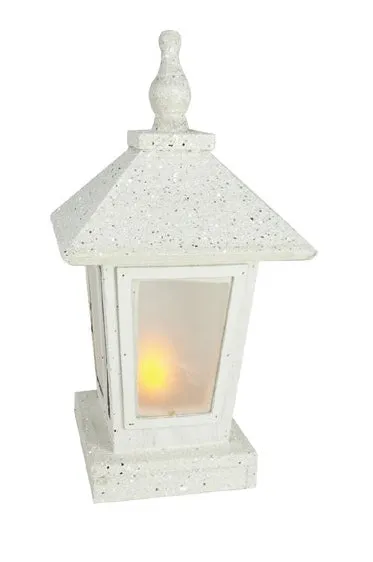 Christmas B/O LED Rustic Wood Lantern