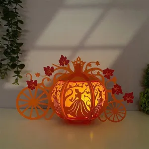 Cinderella - 3D Pumpkin Carriage Papercut Lantern File - Cricut File 1 - LightBoxGoodMan