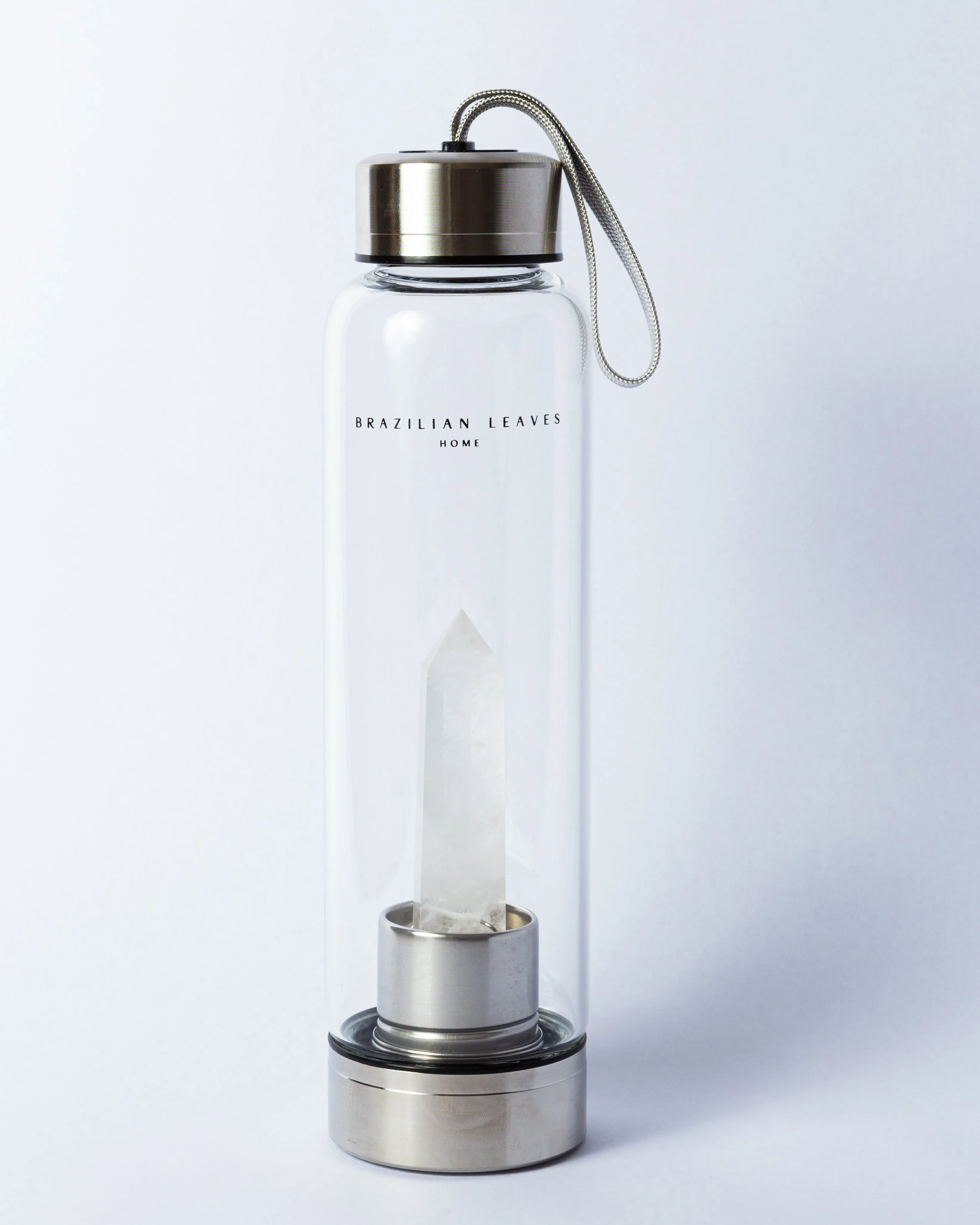 Clear Quartz Energised Crystal Water Bottle
