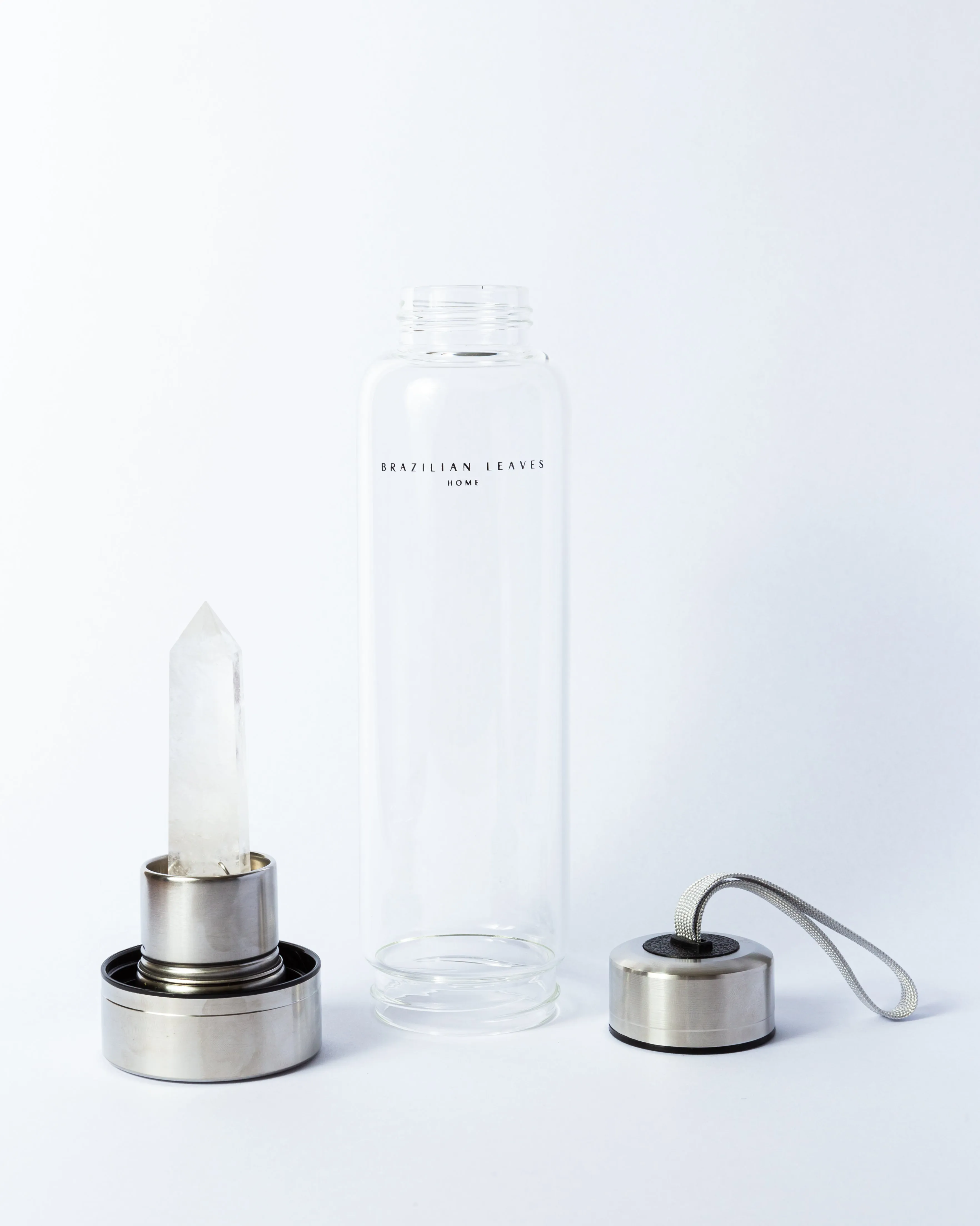 Clear Quartz Energised Crystal Water Bottle