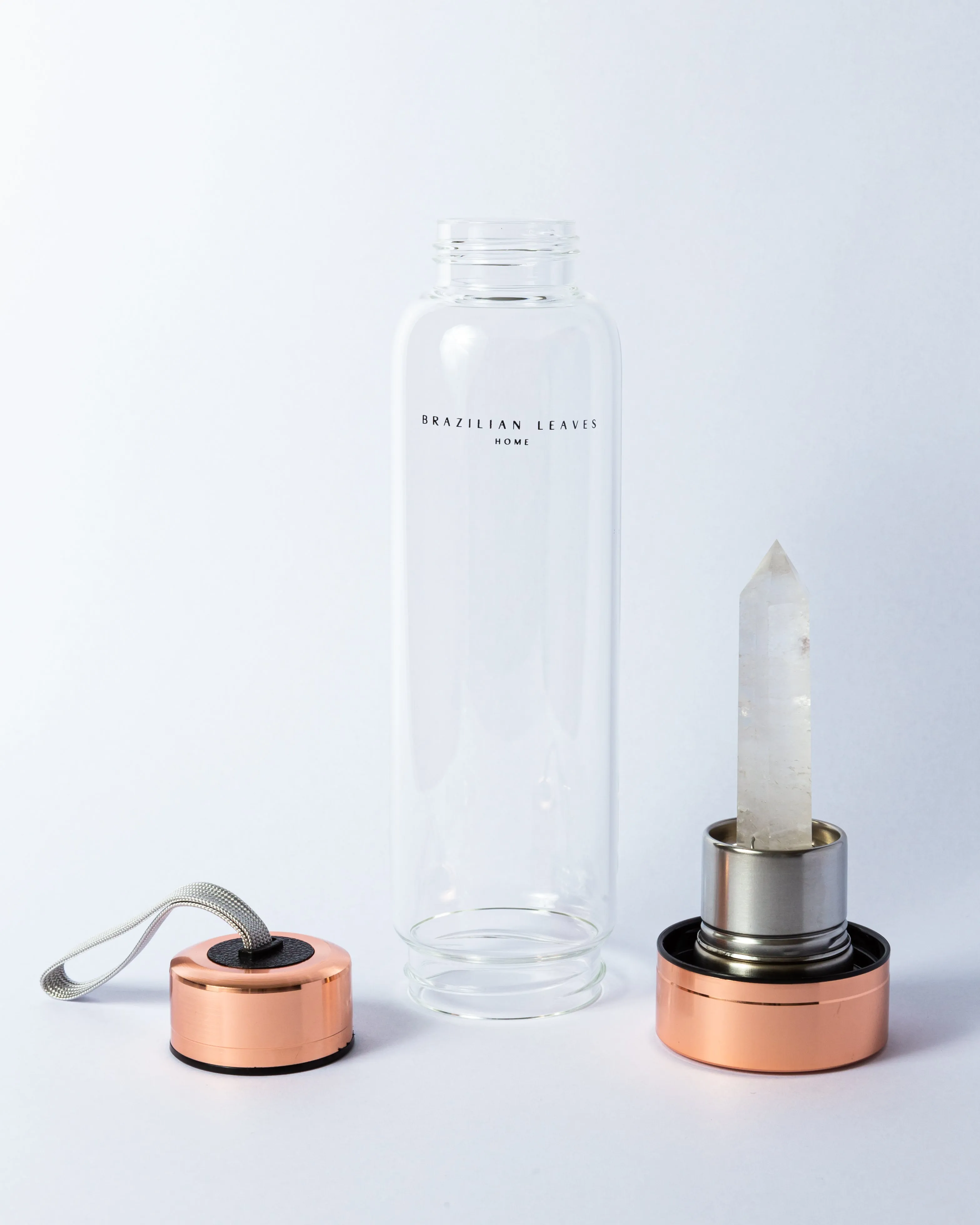 Clear Quartz Energised Crystal Water Bottle