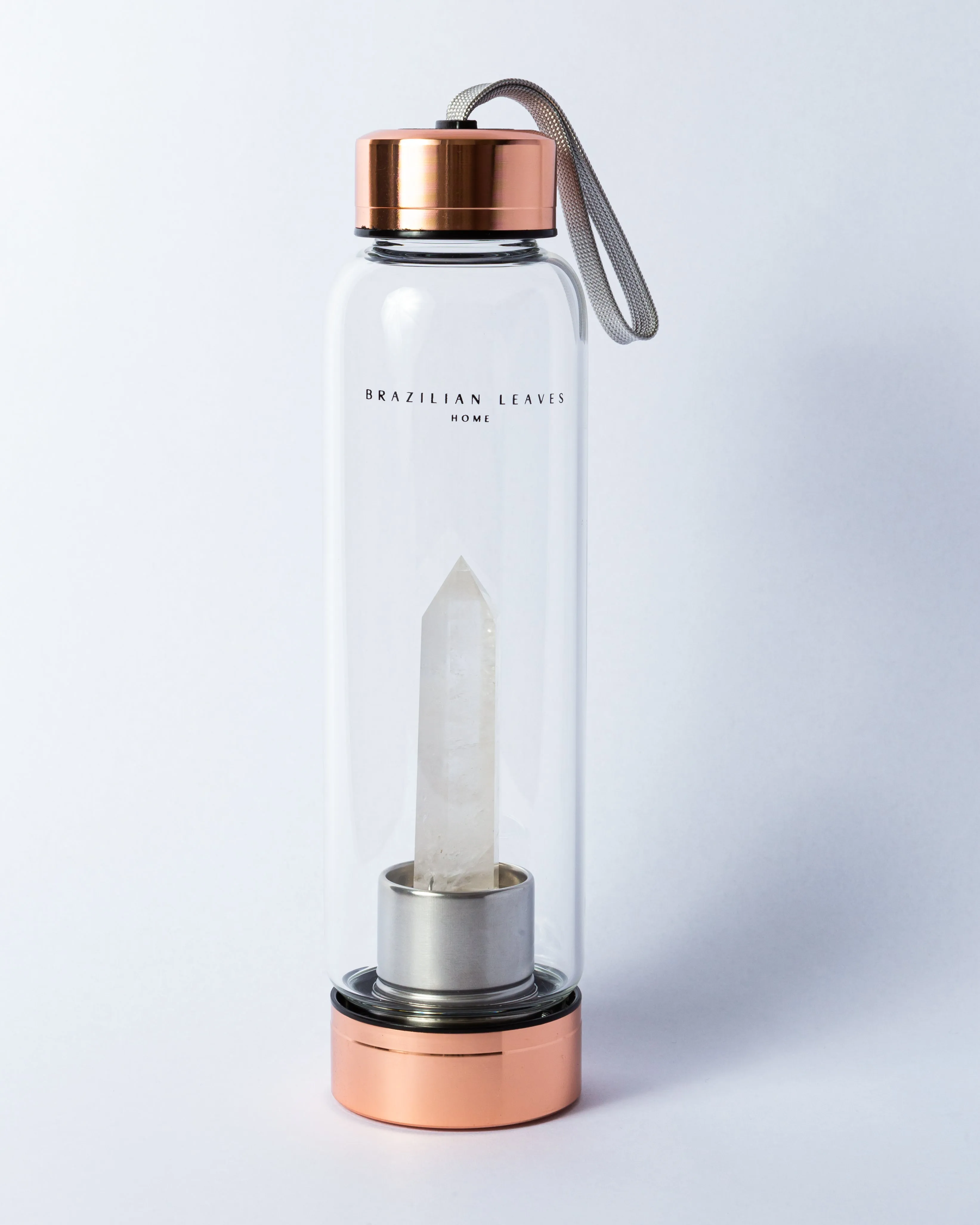 Clear Quartz Energised Crystal Water Bottle