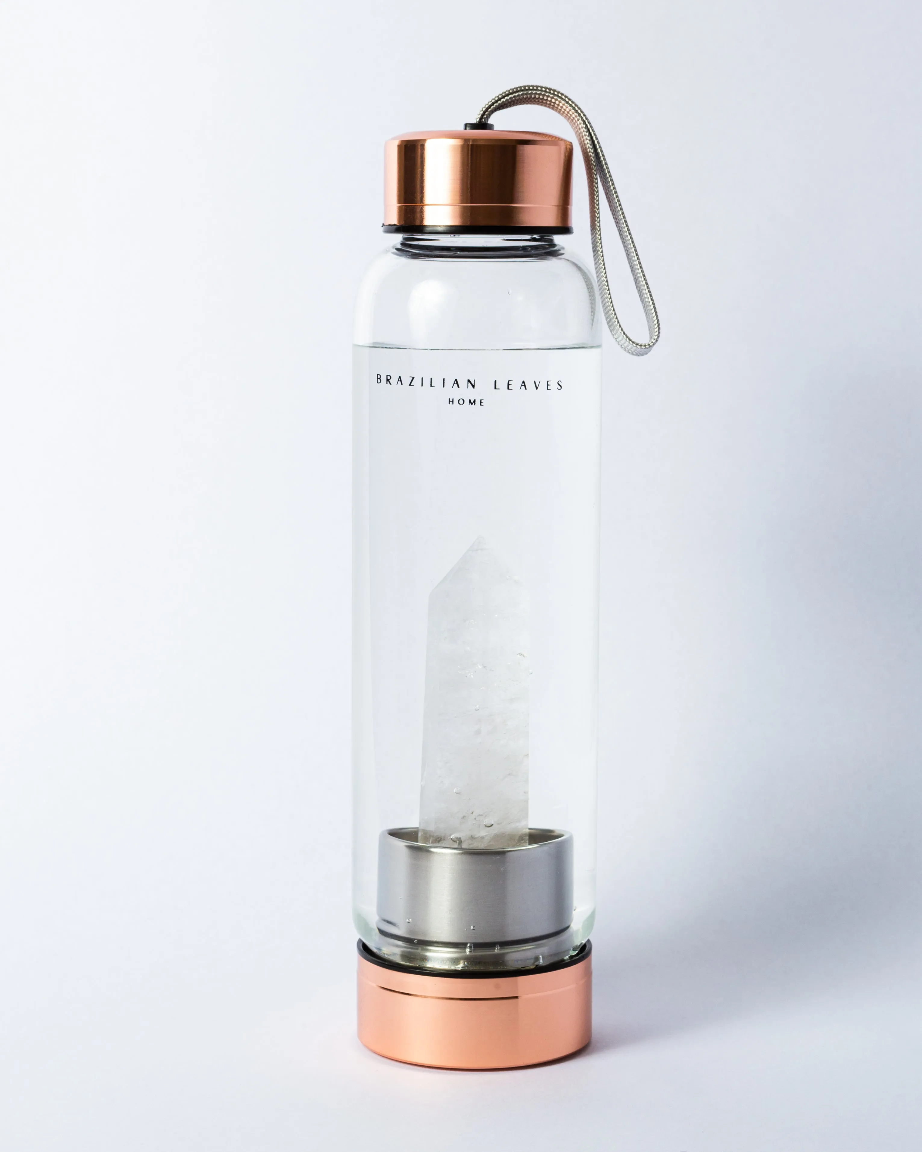 Clear Quartz Energised Crystal Water Bottle
