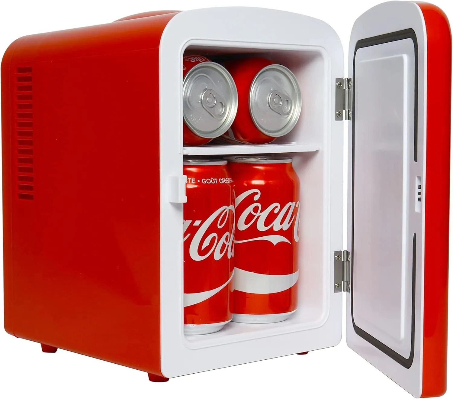 Coca Cola Mini Fridge for Bedroom Skincare Cosmatic Office 4L Small Refrigerator Classic Coke Bottle Portable Fridge Mini Fridge for Dorm Fridge Ideal for Snacks Drinks Red