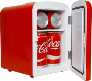 Coca Cola Mini Fridge for Bedroom Skincare Cosmatic Office 4L Small Refrigerator Classic Coke Bottle Portable Fridge Mini Fridge for Dorm Fridge Ideal for Snacks Drinks Red