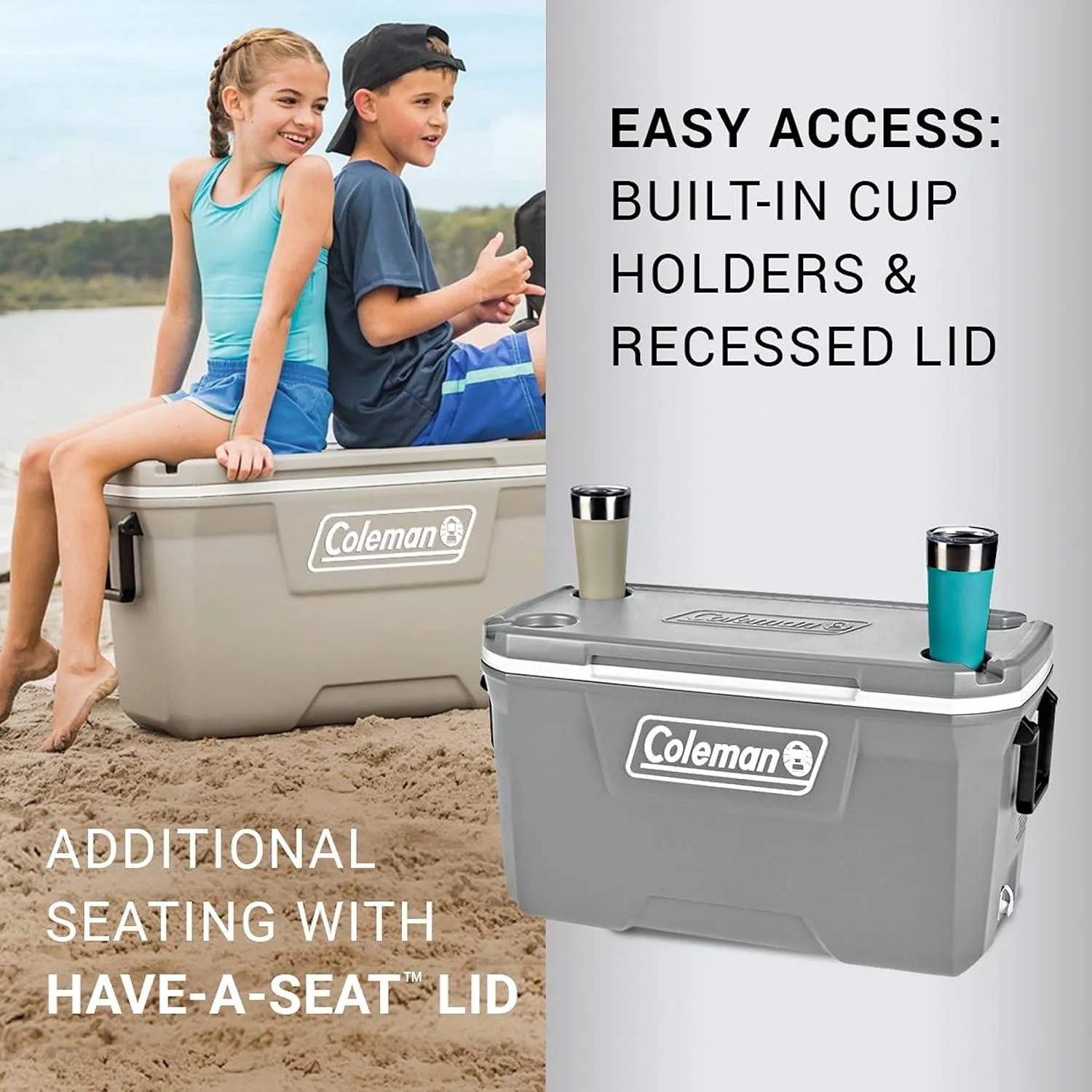Coleman Classic Series Insulated Portable Cooler, Leak-Resistant Outdoor Hard Cooler Keeps Ice up to 5 Days, 52/70/120/150 Quart