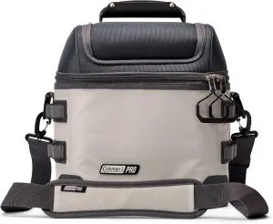 Coleman Pro Insulated Lunchbox 16/24 Can Portable Soft Cooler Rugged Outdoor Design for Jobsites Puncture-Resistant with Dry Storage Compartment Shoulder Strap & Oversized Zippers