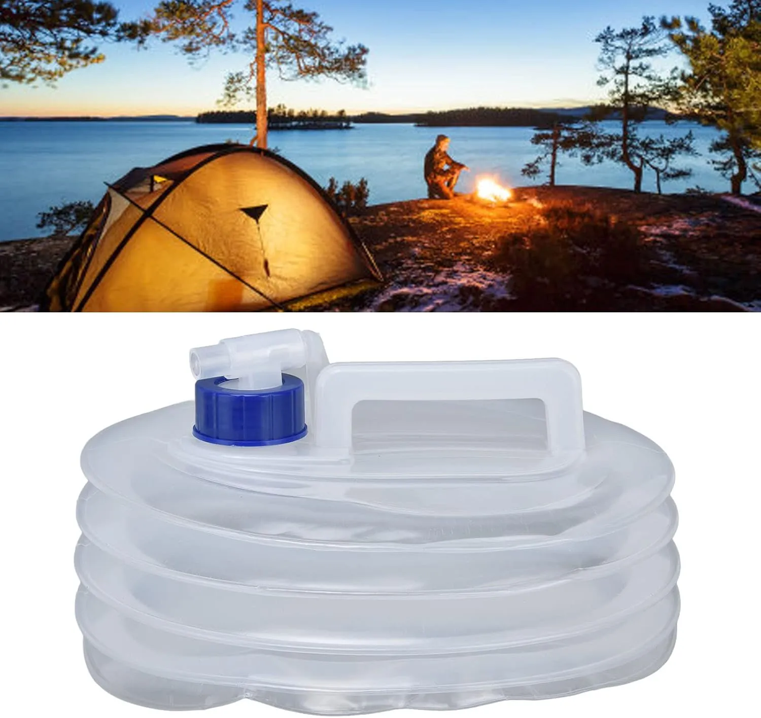 Collapsible Container with Spigot, Foldable Camping Water Container Large Capacity Safe Poisonless Portable Lightweight Widely Used Collapsible Bucket