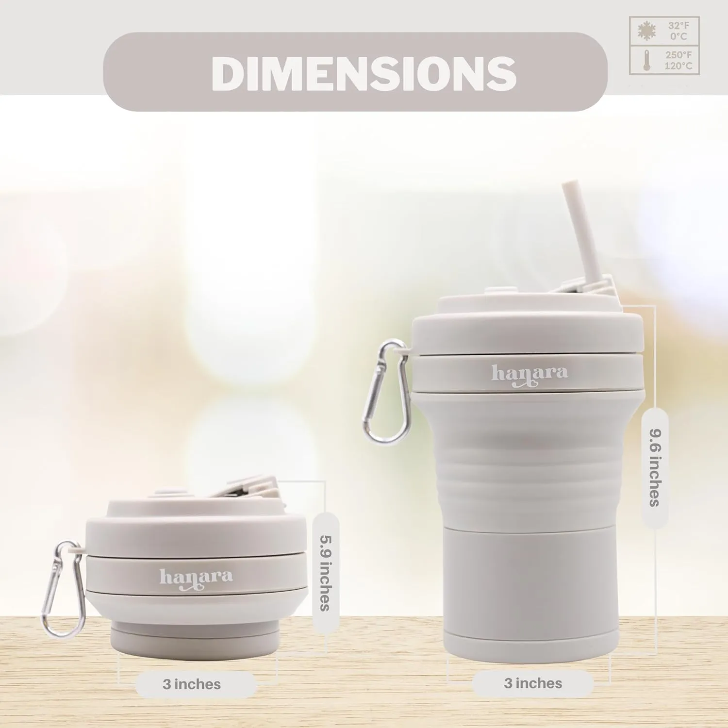 Collapsible Cup with Reusable Straw – 18 Oz (550 Ml), Portable Travel Mug, BPA-Free, Leak-Proof, Microwave & Dishwasher Safe, Multi-Purpose for Hot & Cold Drinks – Gray