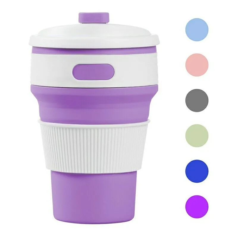 Collapsible Silicone Telescopic Water Bottle Foldable Portable Leakproof Cup -UK