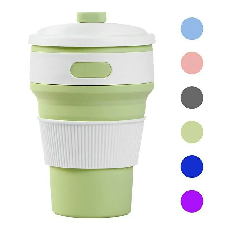 Collapsible Silicone Telescopic Water Bottle Foldable Portable Leakproof Cup -UK