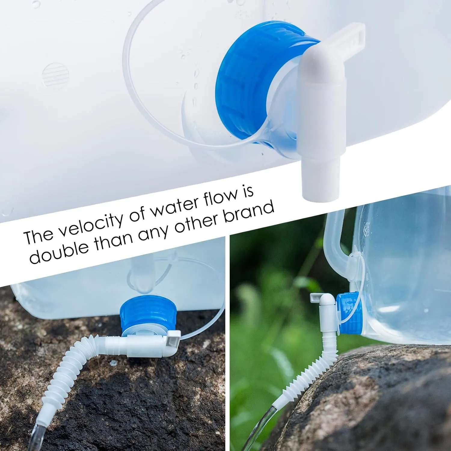Collapsible Water Container Jug with Spigot, 10×5.3 Gallon BPA Free Camping Water Storage Carrier for Outdoor Hiking Backpacking & Emergency Survival Kit, Foldable Portable Canteen