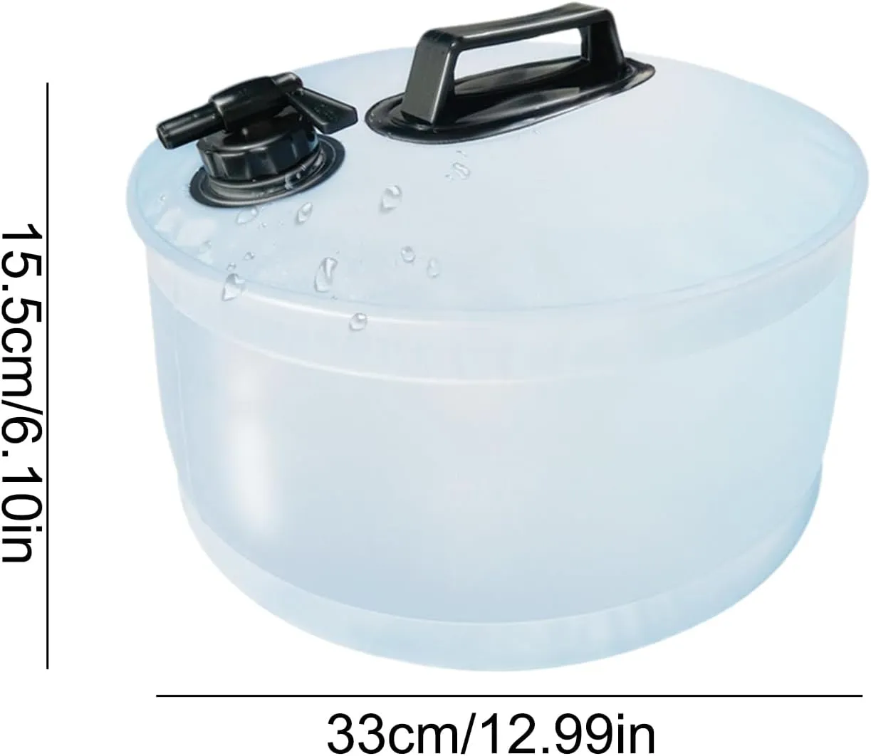 Collapsible Water Container, Portable Water Tank, Collapsible Water Container Made From Soft Polymer Material and Features Thickened, Reinforced Handles, Camping Water Jug for Water (transparent)