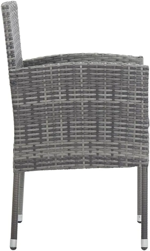 Comfortable Chair Camping Chair Patio Chairs Outdoor Patio Chairs - Patio Chairs with Dark Gray Cushions 2 pcs Gray Poly Rattan for Garden Outside Beaches Terrace