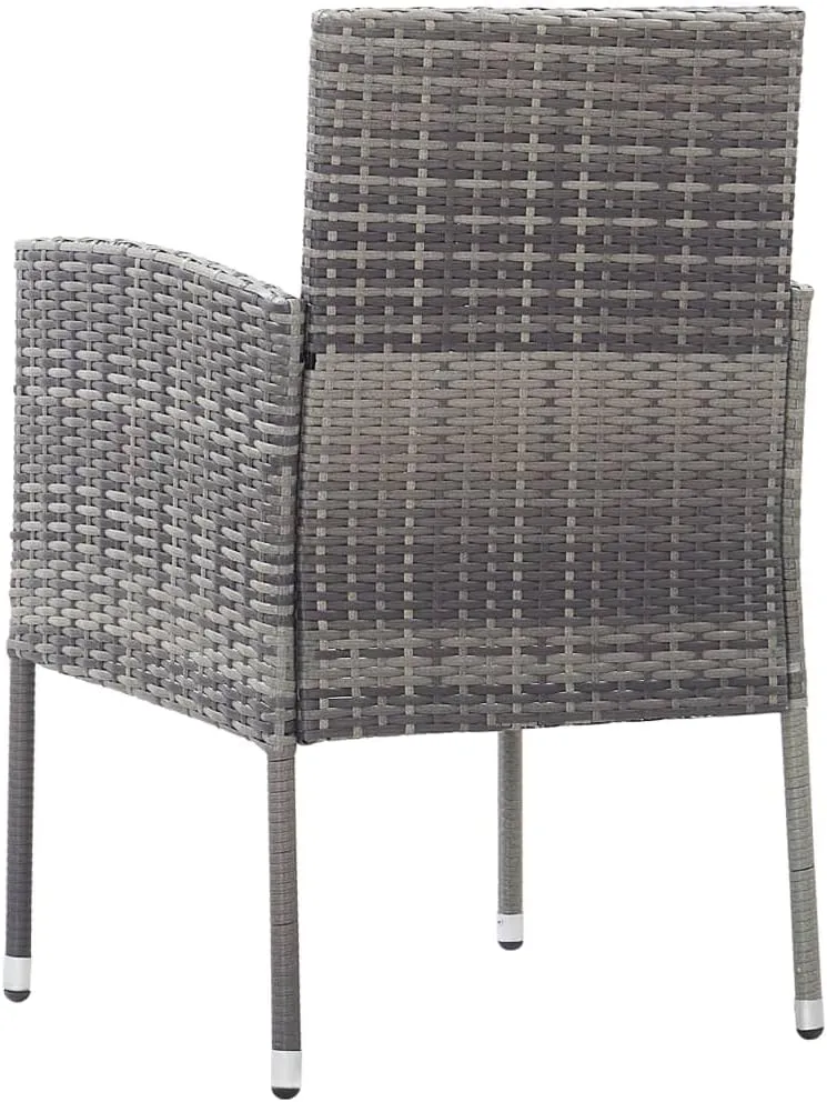 Comfortable Chair Camping Chair Patio Chairs Outdoor Patio Chairs - Patio Chairs with Dark Gray Cushions 2 pcs Gray Poly Rattan for Garden Outside Beaches Terrace