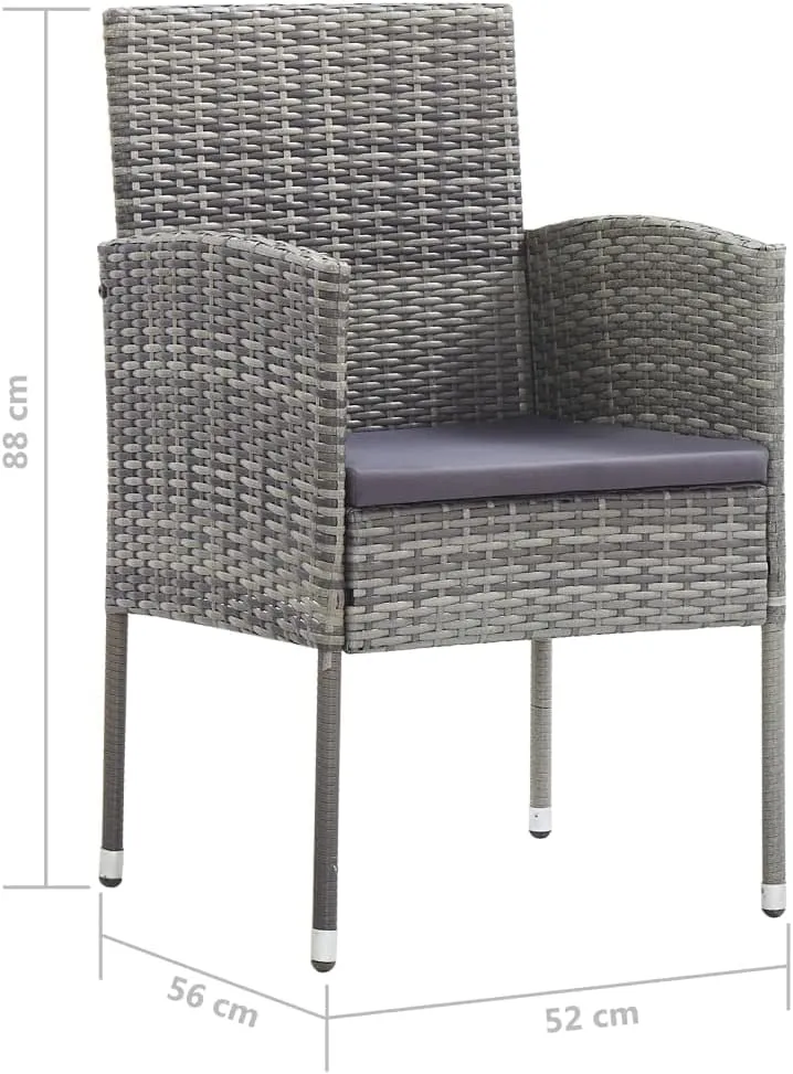 Comfortable Chair Camping Chair Patio Chairs Outdoor Patio Chairs - Patio Chairs with Dark Gray Cushions 2 pcs Gray Poly Rattan for Garden Outside Beaches Terrace