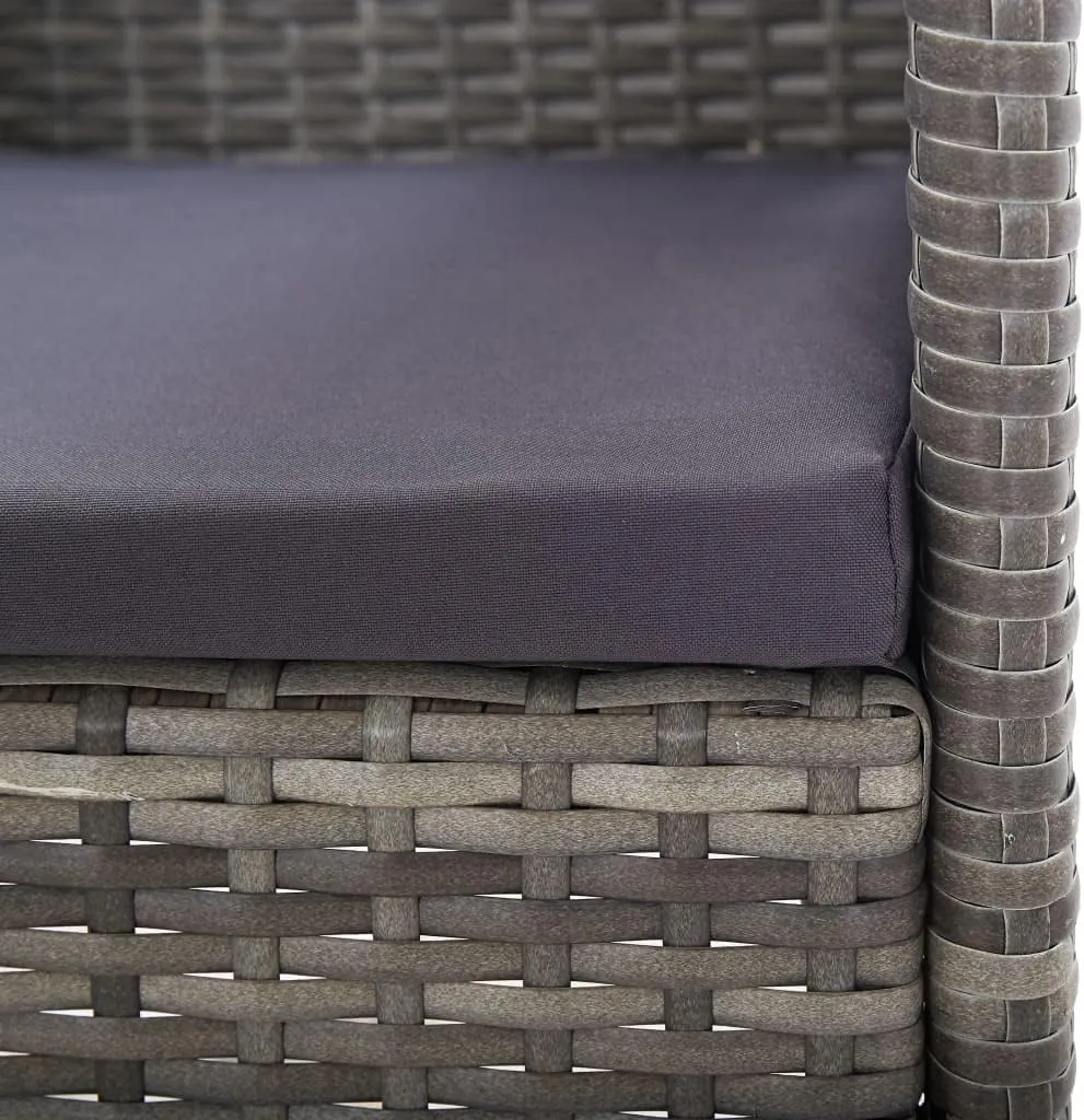 Comfortable Chair Camping Chair Patio Chairs Outdoor Patio Chairs - Patio Chairs with Dark Gray Cushions 2 pcs Gray Poly Rattan for Garden Outside Beaches Terrace