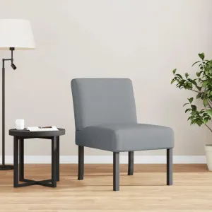 Comfortable Upholstered Slipper Chair for Lounging, Supportive Backrest and Thick Padding, Light Gray Fabric