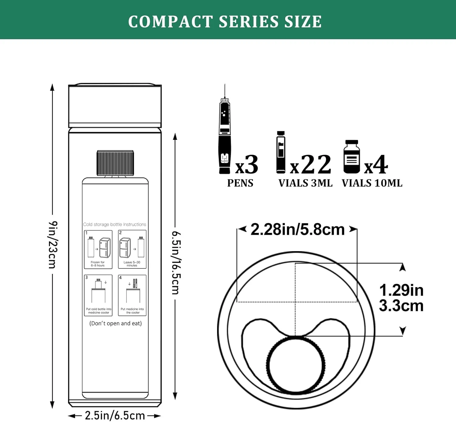 Compact 60H Insulin Pens Cooler Trave Case Medication Cooler for Travel Medicine Cooler TSA Approved Medical Travel Cooler Bag Epipen Carry Case Diabetic Cooler with QR Medical Tag(Hazel)