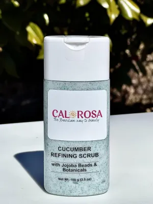 Cucumber Refining Scrub with Jojoba Beads 3.5 oz, Paraben Free/Vegan/Gluten Free