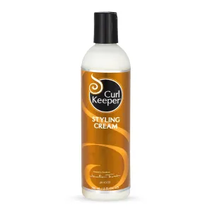 Curl Keeper Hair Styling Cream for Curly Hair, 8 Fl Oz - Frizz-Free Curl Defining Cream Defines, Detangles & Moisturizes for All Curl Types - Silicone-Free & Water Based Hair Styler or Men & Women