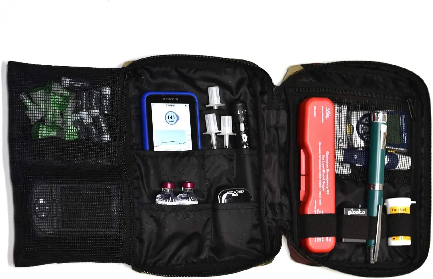 Diabetic Travel Case - Insulated Insulin Cooler & Organizer - Gray, Modern Style - Unisex - 4 oz