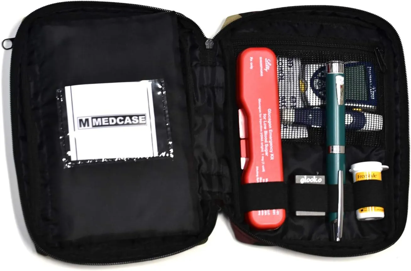Diabetic Travel Case - Insulated Insulin Cooler & Organizer - Gray, Modern Style - Unisex - 4 oz
