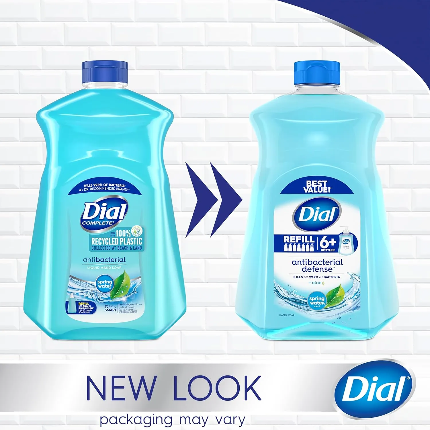 Dial Antibacterial Liquid Hand Soap Refill, Spring Water, 52 fl oz (Pack of 3)