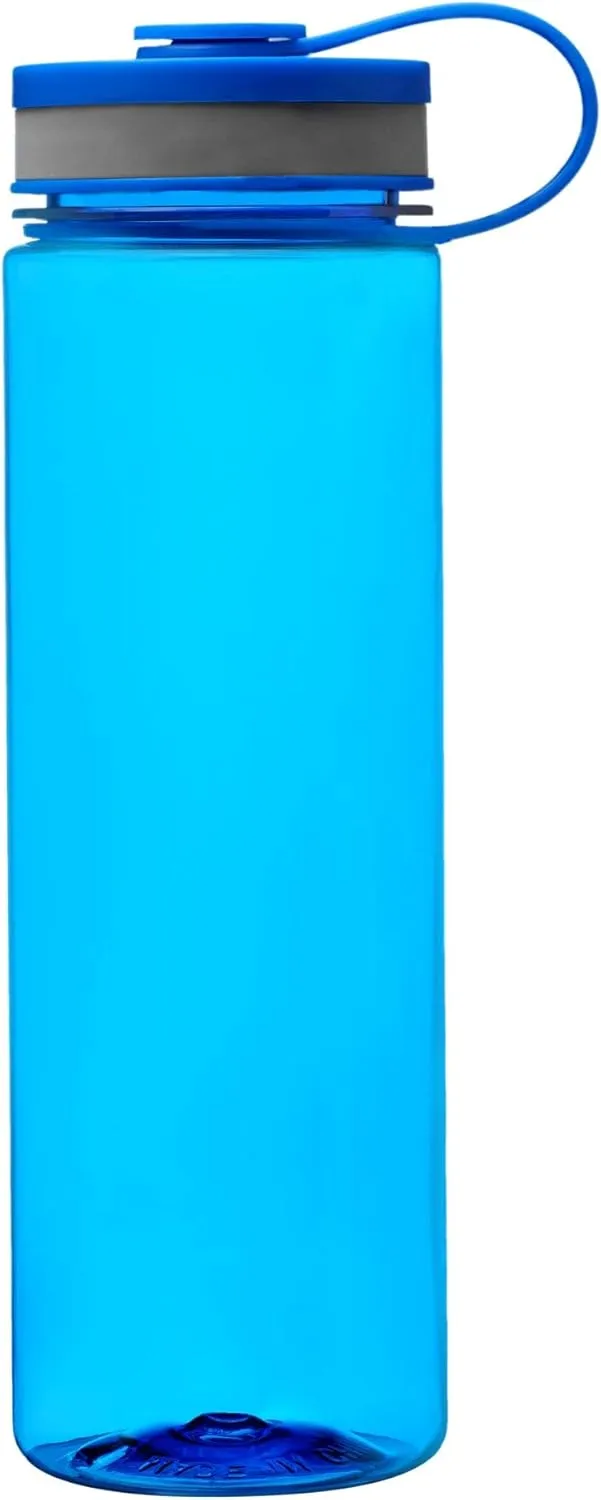DISCOUNT PROMOS Wide Mouth Water Bottles 26 oz. Set of 10, Bulk Pack - BPA Free, Great for Gym, Camping, Backpacking, School - Blue