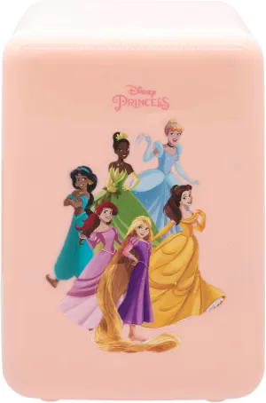 Disney - Mini Fridge, Small Cooler for Drinks & Snacks, or Skincare Refrigerator - Christmas Gifts (6 Cans, Disney Princess)