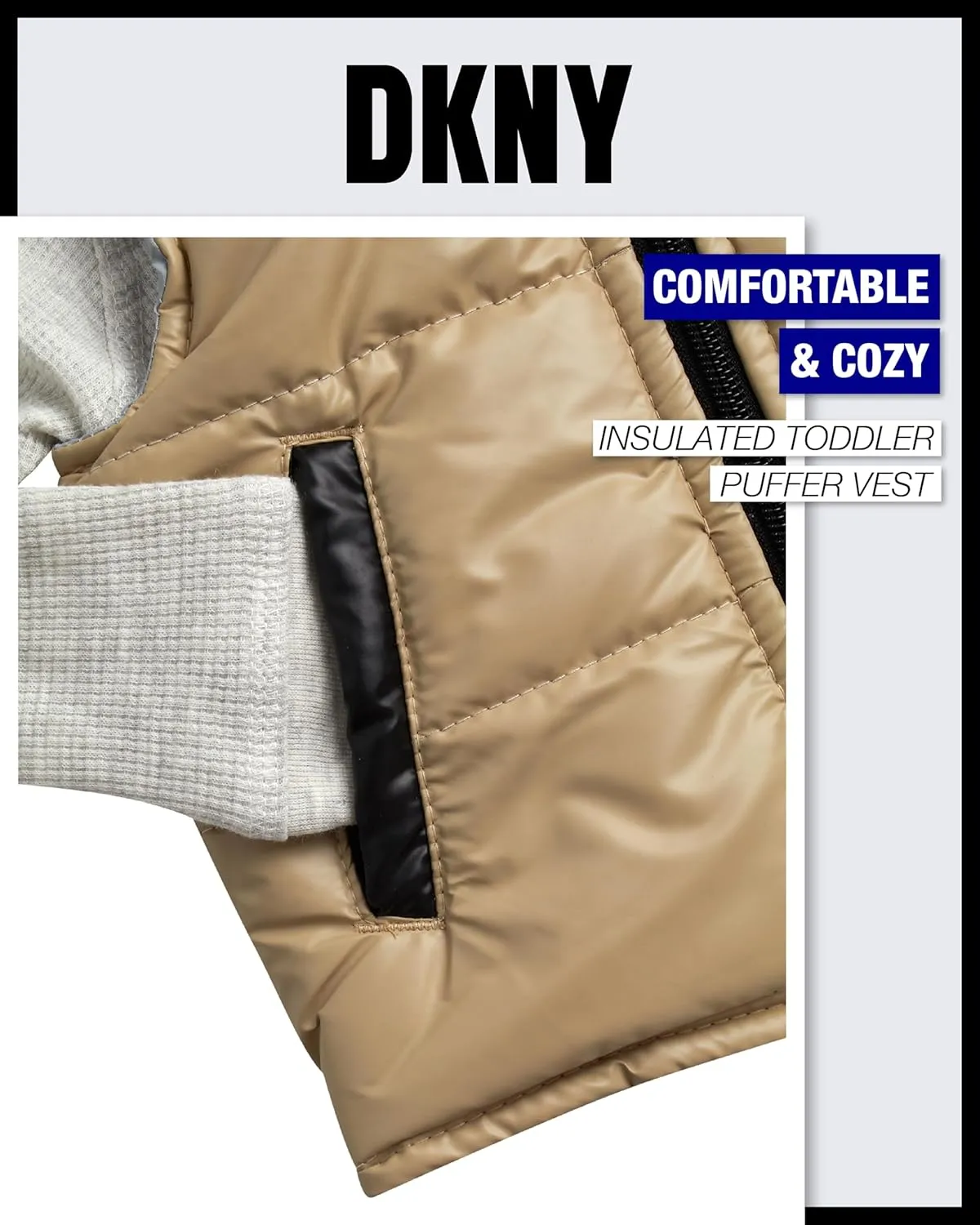 DKNY Baby Boys' Pants Set - 3 Piece Insulated Puffer Vest, Long Sleeve Shirts and Pants for Boys (Infant Sizes: 12M-4T)