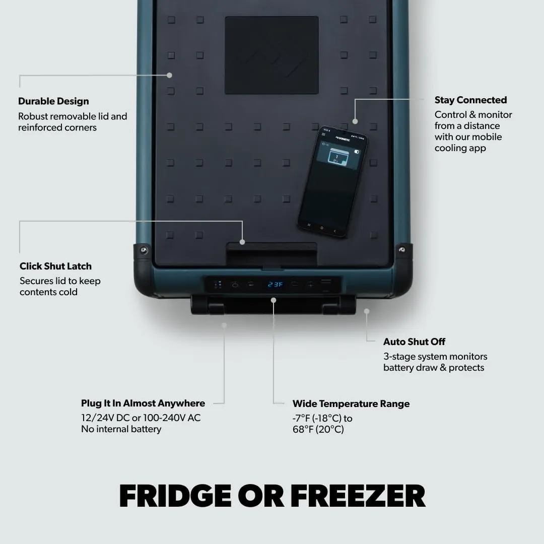 Dometic CFX2 28-Liter Portable Refrigerator and Freezer, Powered by AC/DC