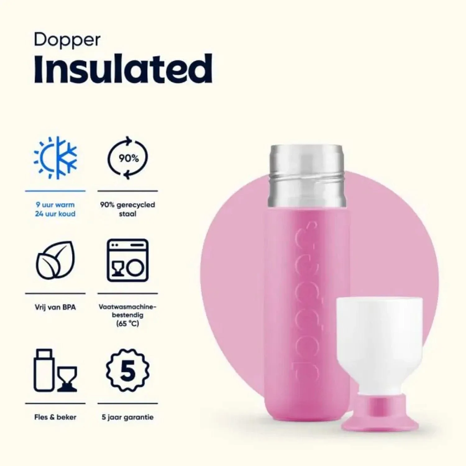 Dopper Water Bottle Peradise Pink 450ml 0932