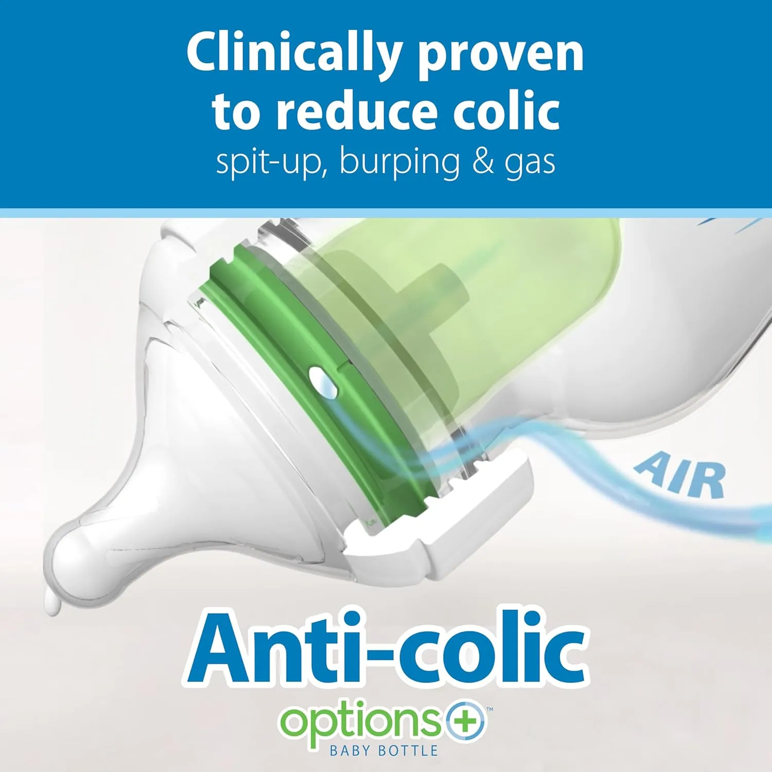 Dr. Brown's Natural Flow Anti-Colic Options  Wide-Neck Baby Bottles 9 oz/270 mL,with Level 1 Slow Flow Nipple,4 Count,0m 